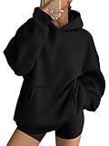 AUTOMET Womens Oversized Hoodies Fleece Trendy Sweatshirts Fall Fashion 2025 Pullover Winter Clothing Outfits Black L