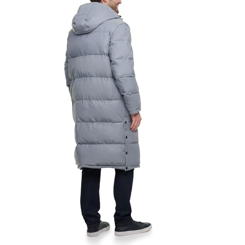 Image of DKNY Arctic Cloth Hooded Extra Long Parka Jacket