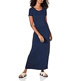 Amazon Essentials Women's Short-Sleeve Maxi Dress, Flowy, Navy, X-Large
