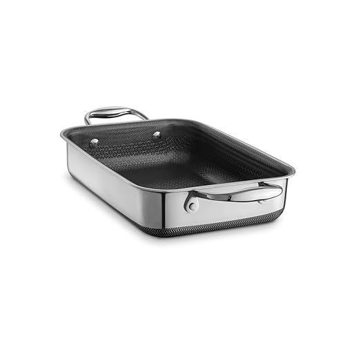 HexClad Hybrid 7x10 Inch Rectangular Nonstick Roasting Pan Dishwasher Safe