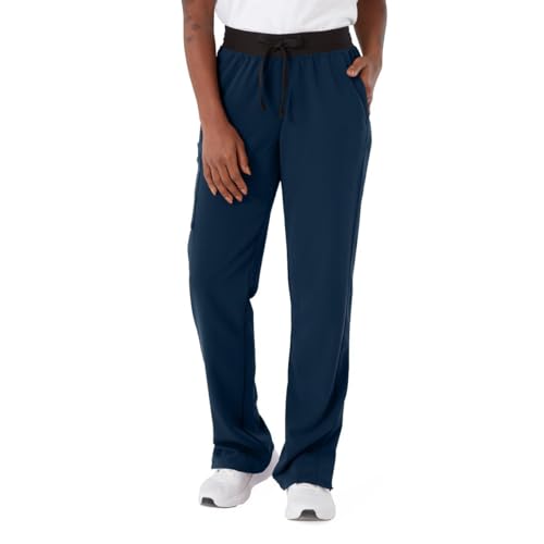 Image of ave. Women's Varick Six Pocket Midrise Straight Leg Scrub Pant, Navy, XS Tall