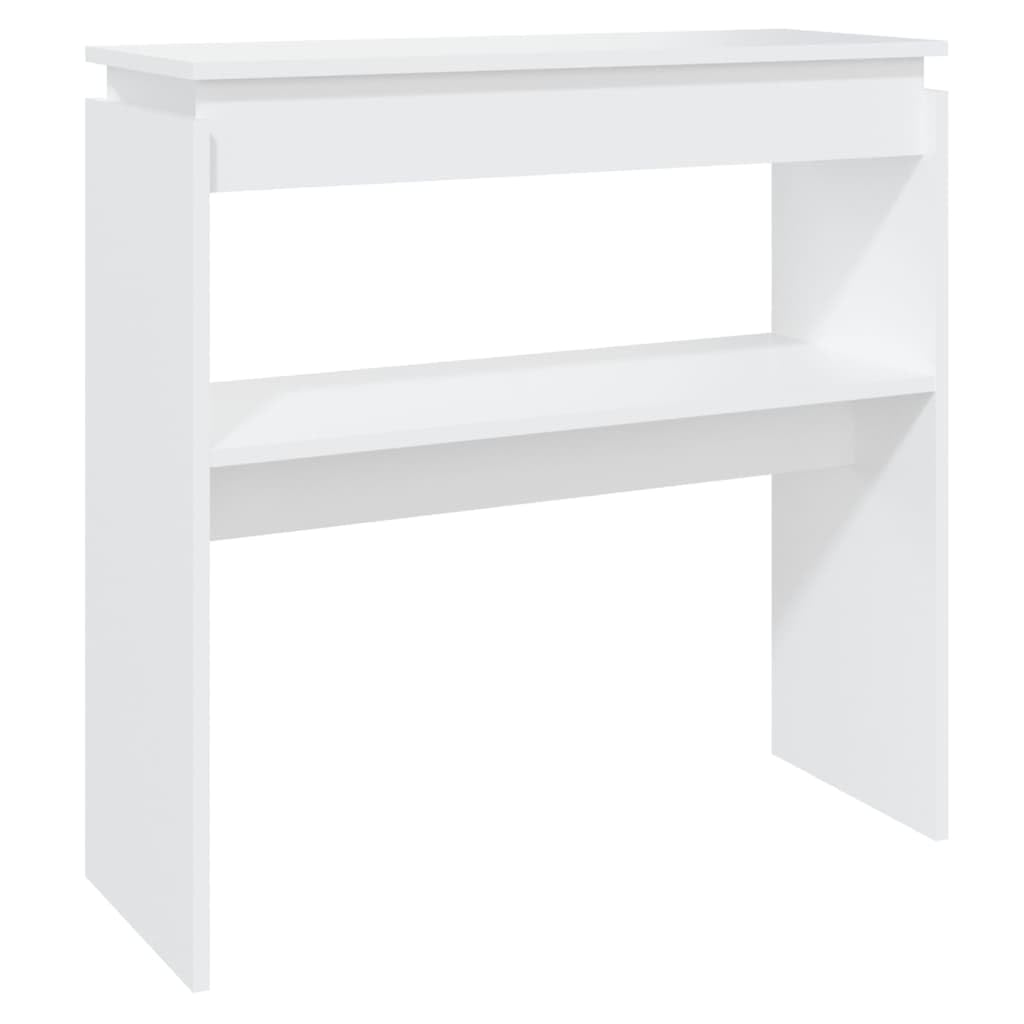 vidaXL Mesa Consola Entrada Acento Pasillo Vestíbulo Recibidor Auxiliar Decoración Hogar Casa Escritorio de Madera Contrachapada Blanco 80x30x80 cm