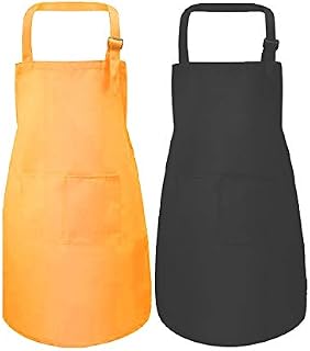 Nilook Kids Apron with Pocket,Children Adjustable Chef Apron Machine Washable for Kitchen/Cooking/Painting/BBQ(2Pack)