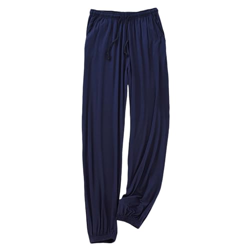 Genérico Pijamas Hombre Verano Algodon   Pantalones Caseros Masculinos Pantalones Cerrados Estiramiento Casual Suelto Pantalones Frescos De Gran TamañO Pijamas Baratos Online