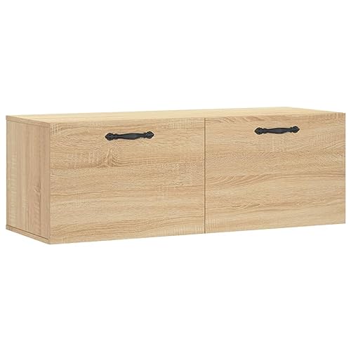 vidaXL Armoire Murale, Placard Suspendu avec Rangement, Meuble Flottant de Salon Salle de Séjour Intérieur, Moderne, Chêne Sonoma Bois d'Ingénierie