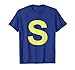 Chipmunk Halloween Carnevale Gruppo Costume Lettera S Camicia Blu Maglietta