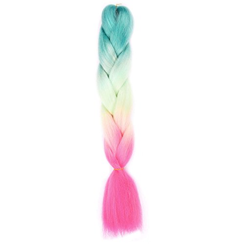 Sedosas extensiones de pelo trenzado Silike con 3 tonos de color, 61 cm (una unidad)