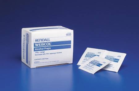 MCK51102700 – Covidien Alcohol Prep Pad Webcol Isopropyl Alcohol, 70% Individual Packet Large Sterile