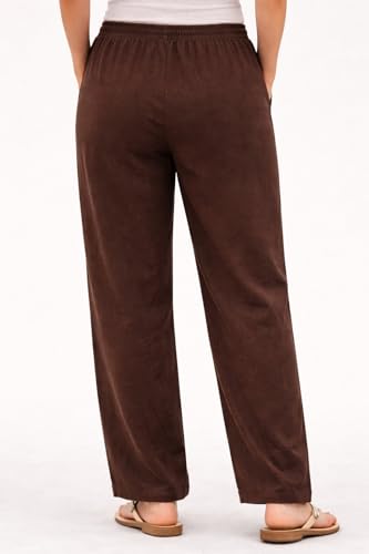 Image of Women Drawstring Waist Pants Casual Fit |Solid Pattern | Bottom Wear