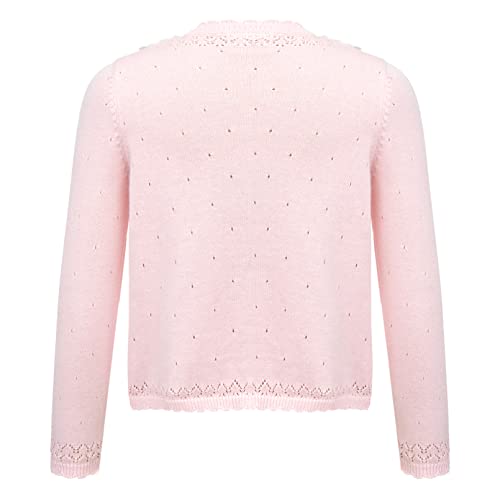 Girls Cotton Knit Sweater Toddler Long Sleeve Button Bolero Cardigan Shrug Children Dress Cover Up2
