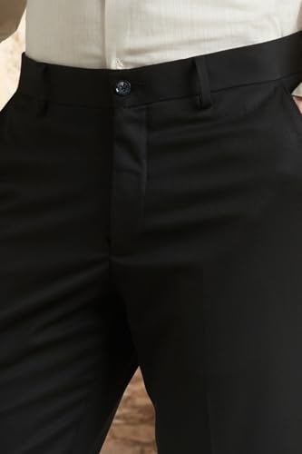Image of Louis Philippe Men's Slim Fit Everyday Smart Wear Comfort Stretch Work Ready Textured Formal Trouser