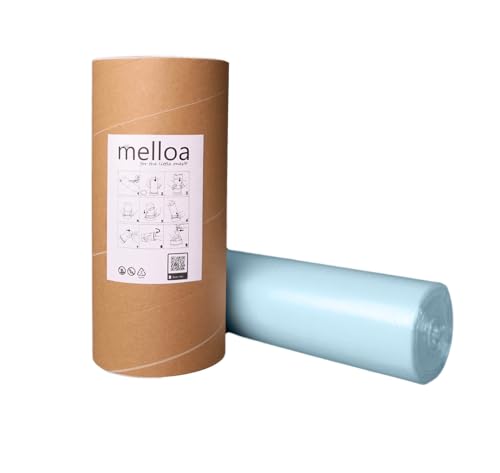 MELLOA Nachfüllfolie für Windeleimer Kompatibel mit Tommee Tippee Sangenic TEC Simplee Twist & Click für Nachfüllkassetten (Blau, 200m + Papierröhre)