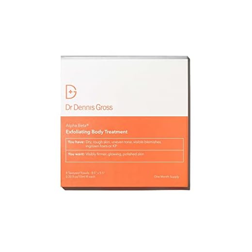 Dr Dennis Gross Alpha Beta Exfoliating Body Treatment Peel, for Visibly Firmer, Glowing, Polished Skin (8 Pack)