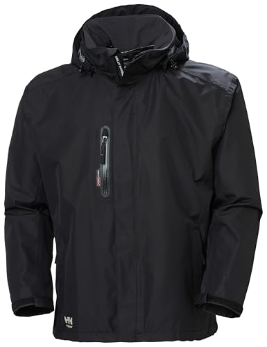 Helly-Hansen Workwear Manchester Waterproof Shell Jackets for Men with High Collar and Detachable Hood, 3 Zippered Pockets2
