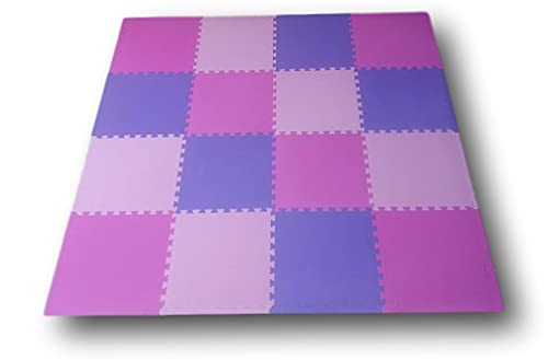 Kit 12 Placas Tapete Tatame EVA 50x50x1cm 10mm Cores de Menina
