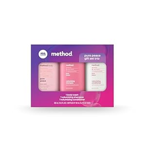 Method Body Wash and Hair Care Gift Set, Pure Peace, 3.4 oz Travel Size Bottles