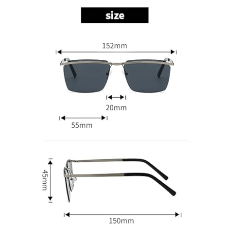 Vintage Square Sunglasses Women 2025 Luxury Rimless Sun Glasses for Men Trendy Metal Frame Eyewear Shades3