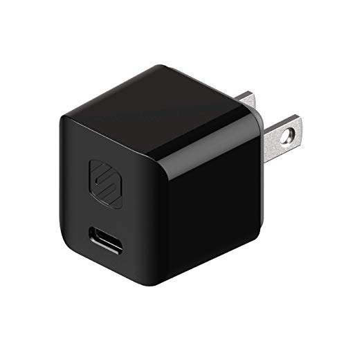 Scosche HPDC20-SP Fast Charger PowerVolt 20W Mini Cube USB-C, Wall Adapter for Phone, 4X Faster Power Charge, Portable Outlet Plug, Black by Scosche - Used condition - US$9.89