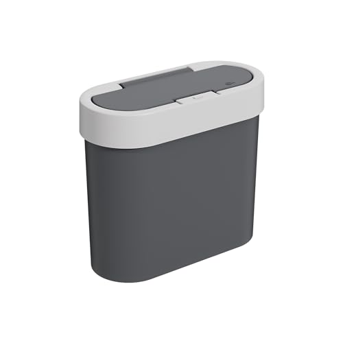 Coza - Lixeira para Pia Flat 2,8L - Cinza