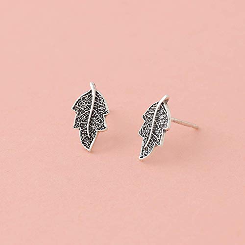 Boma Jewelry Sterling Silver Oxidized Tree Leaf Nature Stud Earrings4