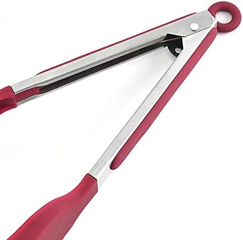 Cooking Tongs Food Tongs, with Silicone Tips,for Kitchen Cooking, Barbecue, Size:26.5 * 6.2cm Safe and Tongs