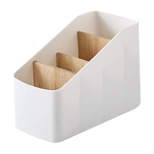 Remote Control Holder Plastic Removable Bamboo Desktop Organizer for Office Desk Bedroom Remote Control Holder