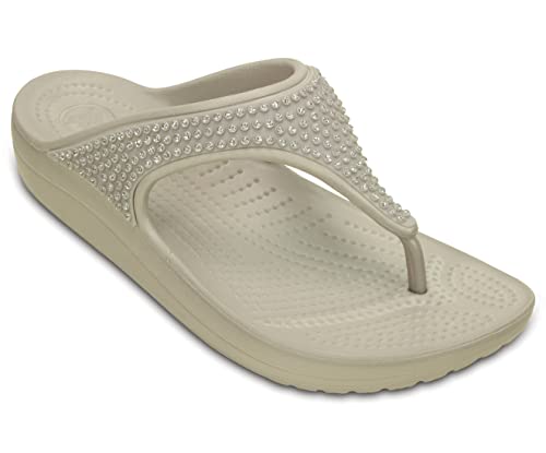 Crocs Women's Sloane Diamante Platform, Platinum 7 W