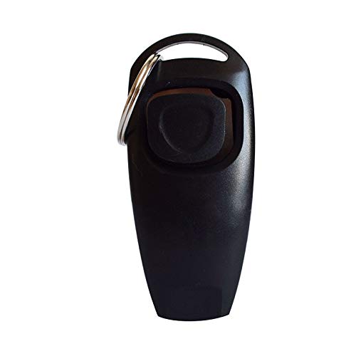 Guía portátil adiestramiento con clicker Suministros Silbato Trainer Botón Delicado Clicker Mascotas Perro Gato Pet Trainer Ayuda Guía Supl Perro (Color : Blanco)