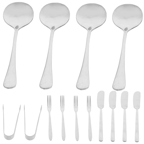 SOLUSTRE 1 Set Stainless Steel Charcuterie Set Kitchen Cheese Forks Slicers and Knives for Cheese Butter and Pastry Serving Baking Tools with Workmanship