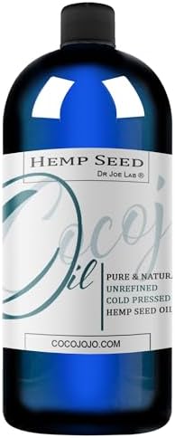 cocojojo Hemp Seed Oil - Pure, Unrefined, Cold Pressed, Undiluted, Raw, Vegan, Non GMO, Bulk Carrier Oil - 32 oz - 1 Quart - Extra Virgin, DIY, Soap, Essential Oils, Formulas