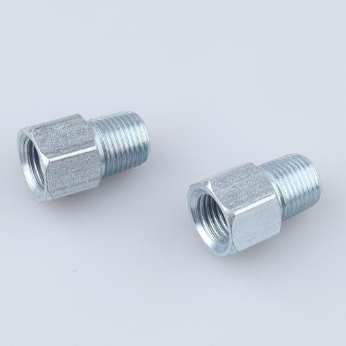 Image of AC PERFORMANCE 3 /8x24 Inverted to 1 /8x27 NPT Male Fittings Zinc Steel 2PCS | Female inverted to male thread adapter, zinc-coated steel for automotive brake lines