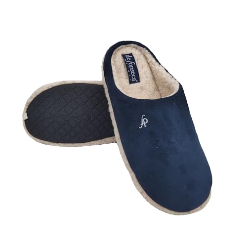 Tipo di prodotto: SLIPPER de fonseca Defonseca Firenze Ottime Ciabatte Uomo Invernali, Pantofole Calde in Pelliccia per Inverno, Babbucce Antiscivolo con Pelo, Ciabatta Invernale da Casa, Pantofola da Camera (Blu Scuro, 42)