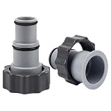 LJalin 2 Stück Pool Adapter A, Poolschlauch Adapter, Schlauchadapter Pool 38mm und 32mm, Poolschlauch Adapter für Pumpen mit Gewindeanschluss und Kolbenventil, Poolzubehör