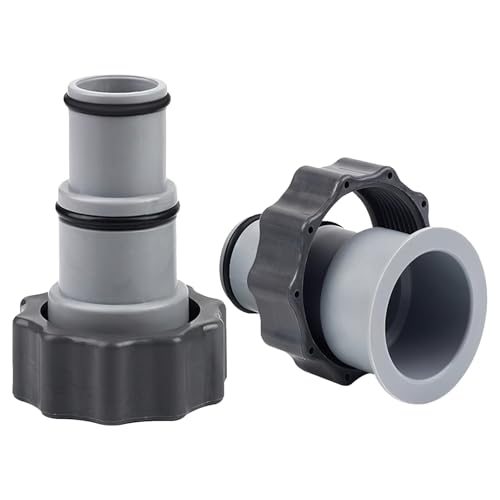 LJalin 2 Stück Pool Adapter A Poolschlauch Adapter Schlauchadapter Pool 38mm und 32mm Poolschlauch Adapter für Pumpen mit Gewindeanschluss und Kolbenventil Poolzubehör