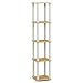 FURINNO Turn-S-Tube 5-Tier Corner Square Rack Display Shelf, Beech/White