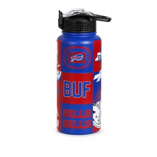 Proformance Home NFL Buffalo Bills ProPress Local Slogan 32oz Stainless Steel Water Bottle Press Top Lid