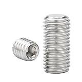 JOYELEC 19 Pezzi M6*12 Viti a Brugola Senza Testa con Estremità Piatte,Acciaio Inox 304,Esagoni Incassati,Viti Grani per Montaggio Maniglie Porte e Rubinetti,con 1 Chiavi a Brugola