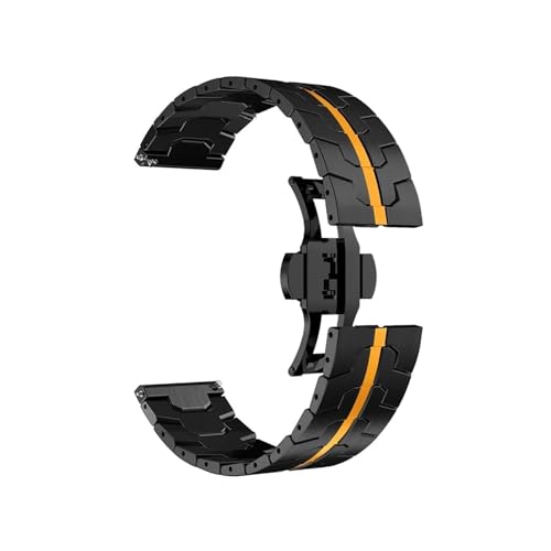 [LOKLNEYK] 22mm�����X�e�����X�|�x���g�ɓK������Huawei Watch GT6/5/4 46mm(Black orange,For GT3 Pro 46mm)