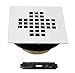 Westbrass D206BS-50 4-1/4" Square Grate Shower Drain Cover with 2" Brass Drain Pipe, Powder Coat White