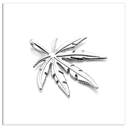 Xusamss Punk Rock Stainless Steel Leaf Pendant Charm Necklace,22inches Box Chain3