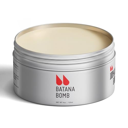 Batana Bomb Beard Balm, Unscented Natural Beard Growth for men, Conditioner & Softener – Sensitive Skin, 100% Pure Organic Batana Oil, 4 oz