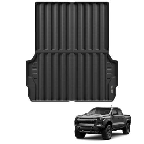 WEIZE Truck Bed Mat for Chevy Colorado/GMC Canyon 2026 2025 2024 2023 5FT, All Weather Protection TPE Truck Bed Liner Durable Easy Clean Black