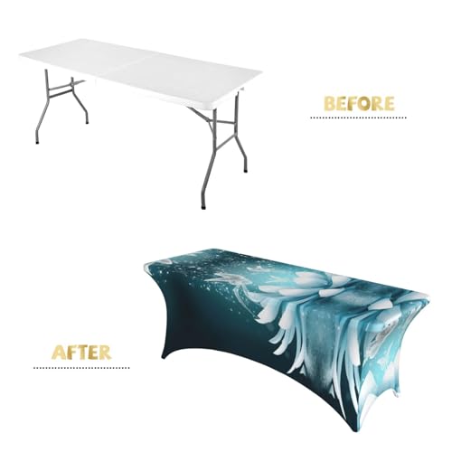 Nappe de table extensible lavable pour cacher les imperfections d'une table de fête - 5