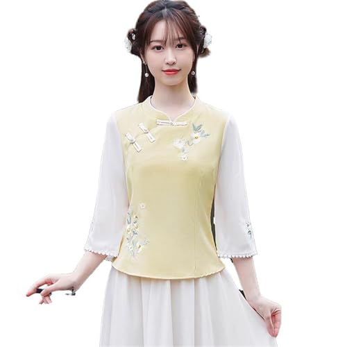 Ensemble style Tang chinois avec chemisier cheongsam pour femmes en deux pièces élégantes