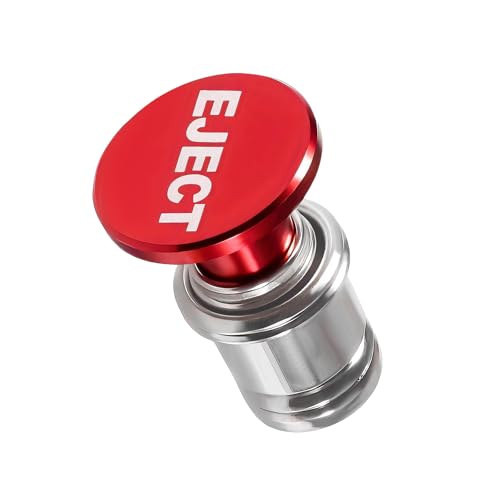 Image of Eject Button Car Cigarette Lighter, 12 Volt Aluminum Auto Cigarette Lighter Plug Replacement, Universal Cigarette Lighters Button Decoration for Most Vehicle Socket Size A (Red)