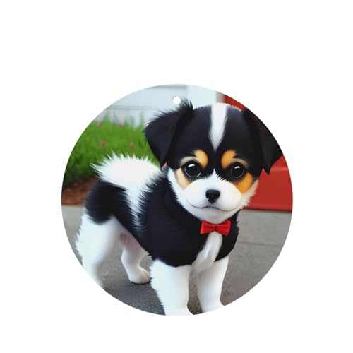 Hojas aromatizantes para auto con diseño cachorro blanco y negro miniatura 1