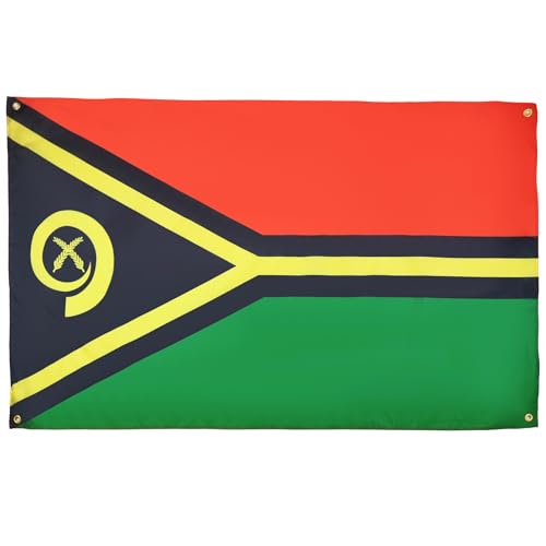 AZ FLAG Drapeau Vanuatu 150x90 cm avec 4 oeillets, Pavillon Vanuatais pour balcon ou mur