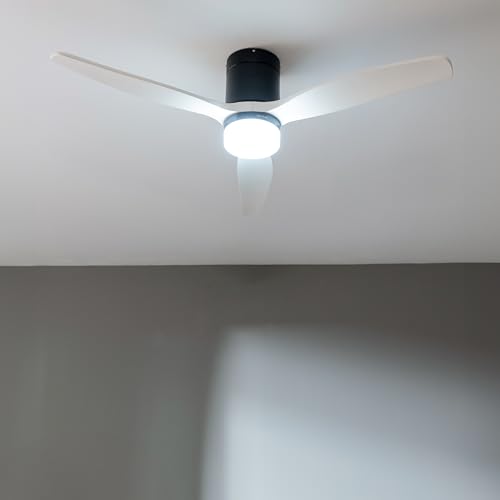 Cecotec - DDeckenventilatoren mit Licht EnergySilence Aero 5600 Aqua White&Black Connected, 132 cm, 40 W, LED 20W Licht, 3 Flügel… – Ansicht 2