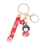 [Lurrose] 和風人形キーホルダー 桜鈴飾り バッグチャーム 女子向けアクセサリー プレゼント対応 かわいい吊り下げオーナメント