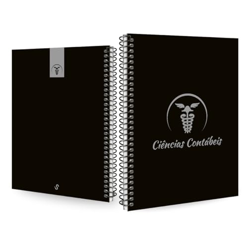 Caderno Colegial 1 Matéria Profissões Ciências Contábeis (Preto e Prata)